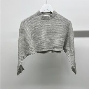 Wilfred Light Gray Ribbed Cropped Sweater